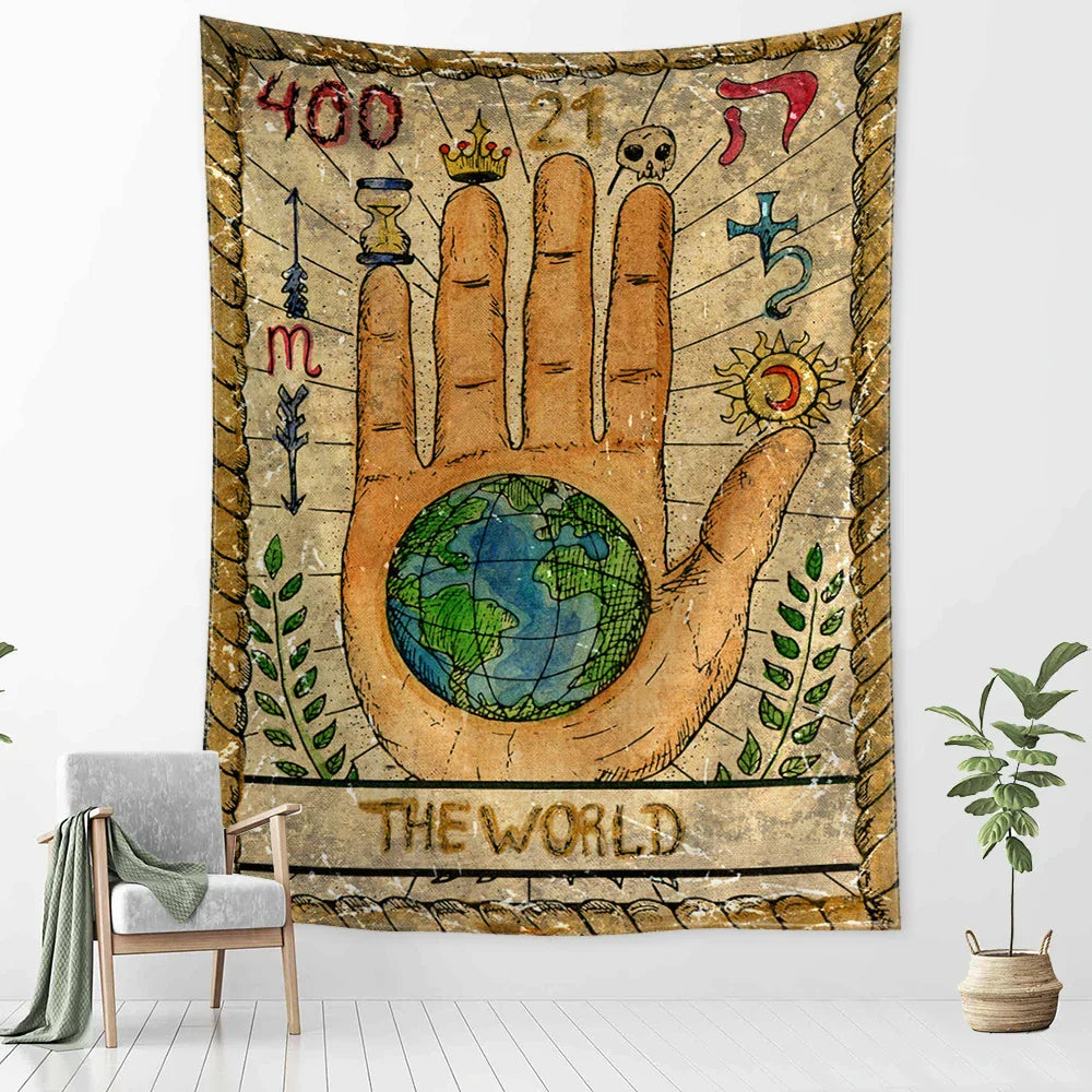 Constellation Tarot Tapestry - Bohemian Hippie Wall Hanging for Home Decor by Decobites