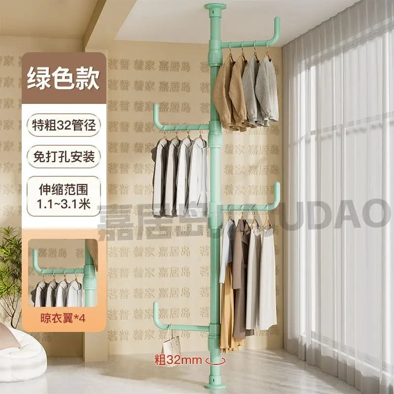 DecorBites™ Clothing Storage Hanging Rail Coat Rack for Bedroom and Living Room