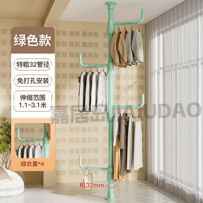 DecorBites™ Clothing Storage Hanging Rail Coat Rack for Bedroom and Living Room