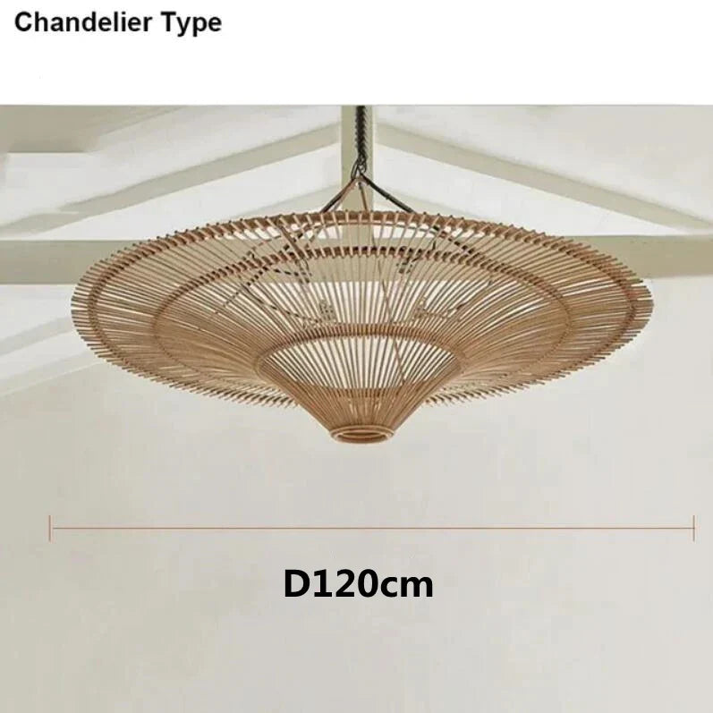 DecorBites™ Handmade Rattan Wicker Chandelier for Home and Shop Decor