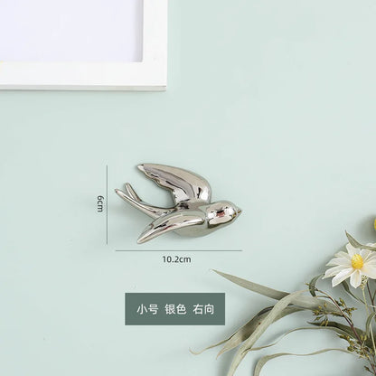 DecorBites™ Golden Bird Swallow Sculpture Wall Decor Three-dimensional Handicrafts