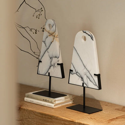 ديكوربايتس™ - منحوتة رخامية من اليشم المجردة - ديكور منزلي - تماثيل هندسية