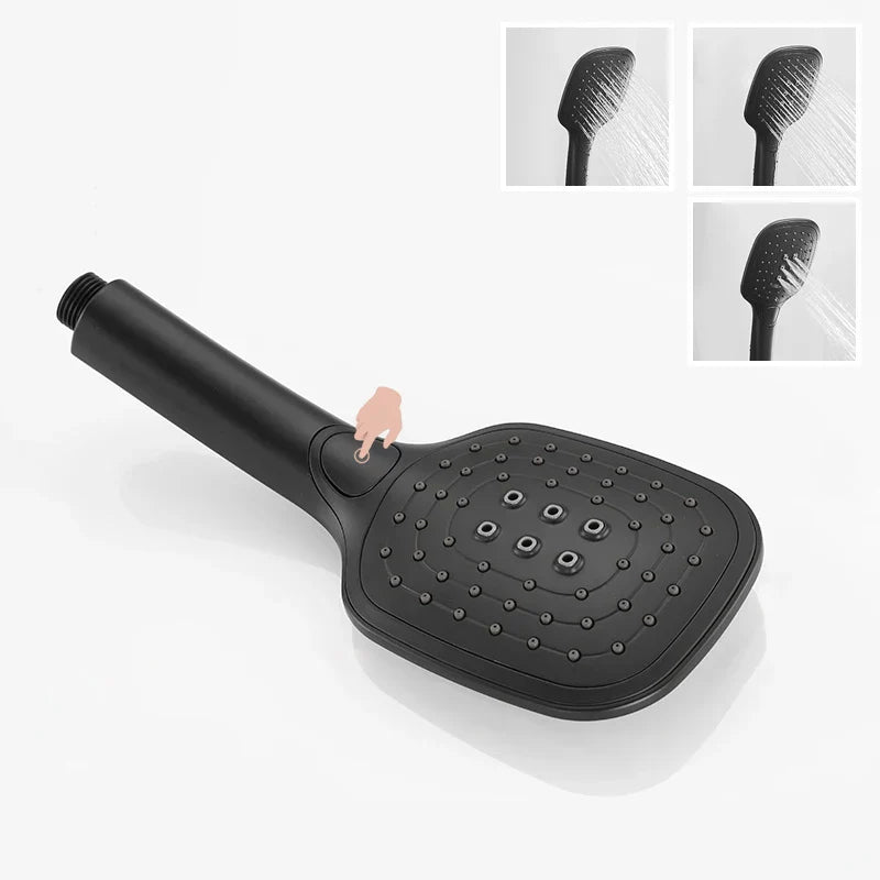 مجموعة قضبان دش DecorBites™ السوداء القابلة للتعديل بثلاث وظائف وتصميم بسيط وخرطوم بطول 1.5 متر