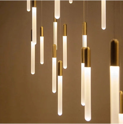 DecorBites™ LED Chandelier: Modern Staircase & Kitchen Pendant Light for Home Decoration