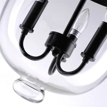 DecorBites™ Glass Bucket Pendant Light Retro Dining Room Foyer Black/Rust LED Fixture