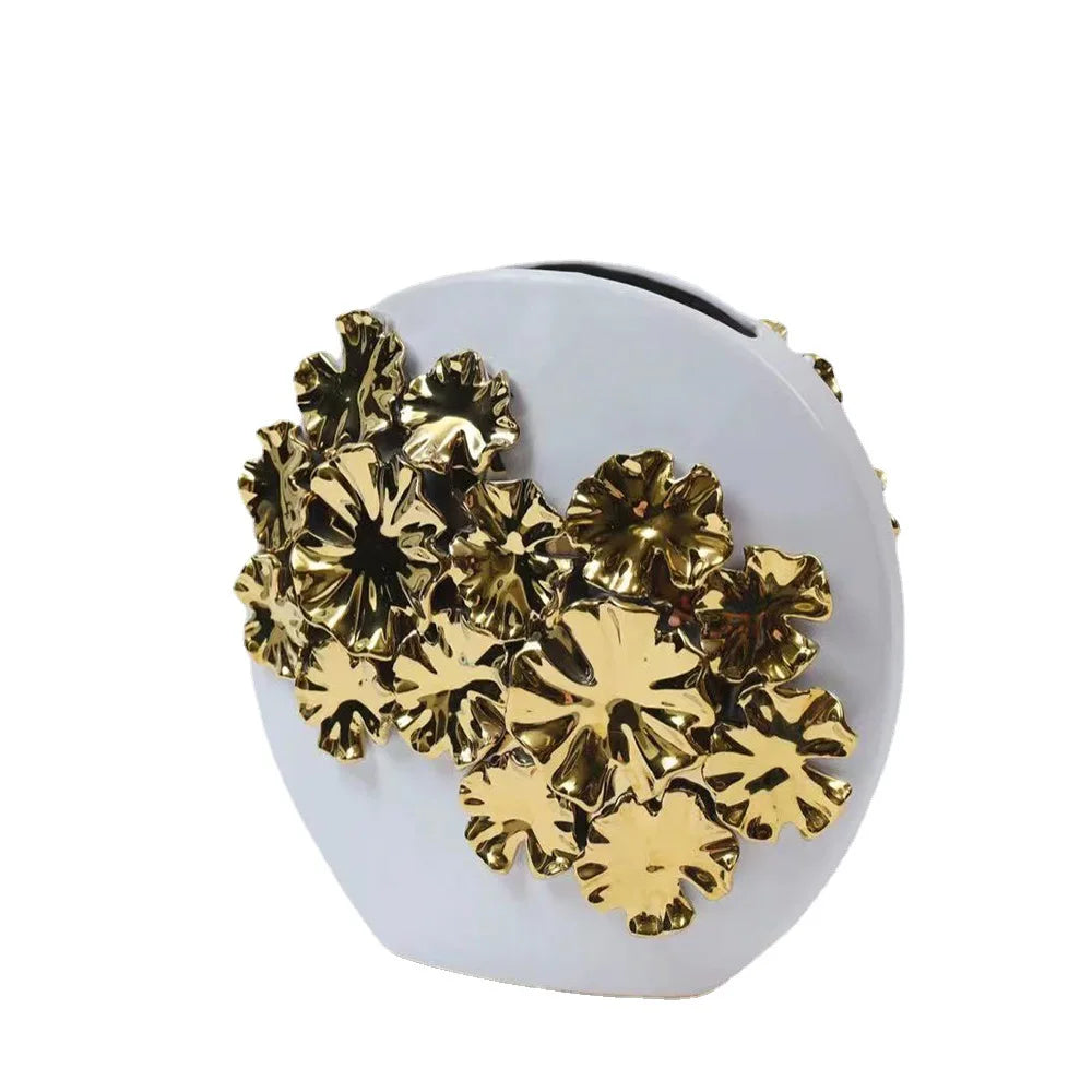 Gold Embossed Ceramic Vase