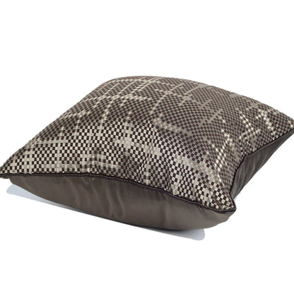 DecorBites™ Brown Geometric Random Braided Square Pillow Cover - Wabi Sabi Style Collection