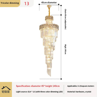 DecorBites™ Crystal Chandelier Spiral Staircase Luxury Lighting