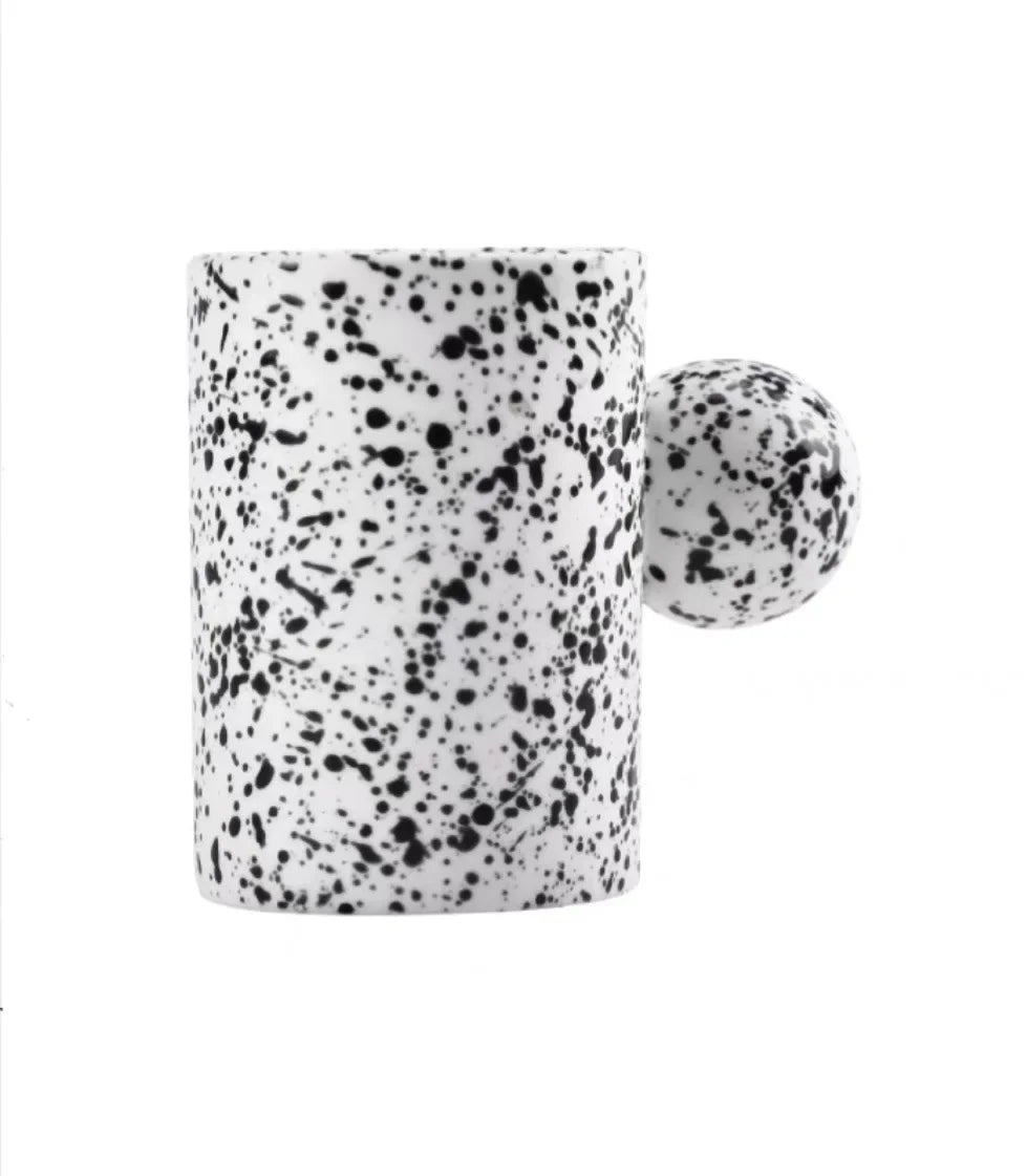 طقم أكواب وصحن سيراميك من DecorBites™ بتصميم حلوى القطن للقهوة والشاي والحليب والعصير