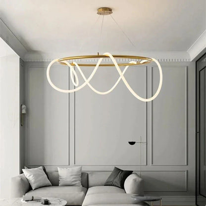 DecorBites™ Circle Note Linear Light: Modern Minimalist Nordic Pendant Lamp for Bedroom, Living Room