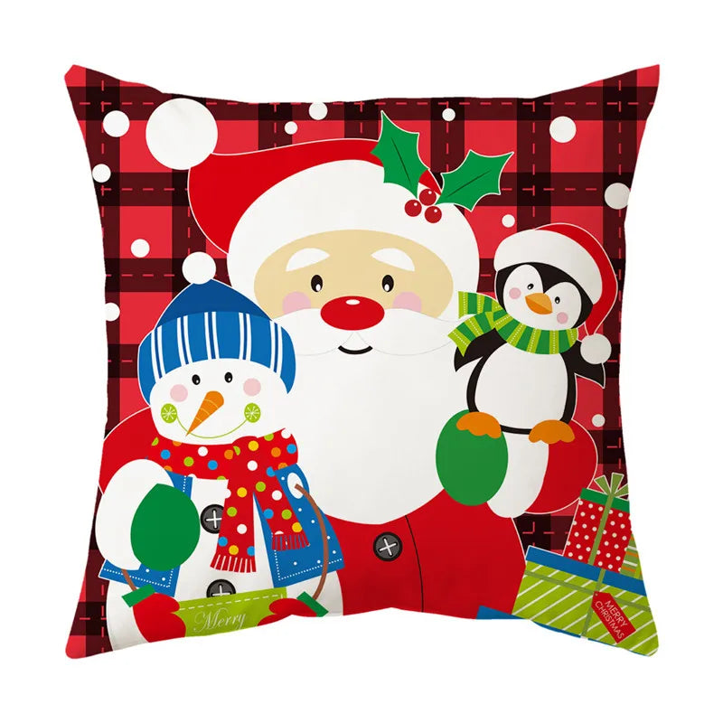DecorBites™ Christmas Sofa Pillow Cover Home Decor Throw Pillowcase Santa Claus Printed