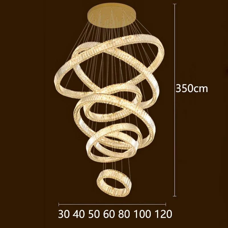 DecorBites™ Crystal Chandelier: Luxury Living Room Pendant Light, Stair Lamp & Ceiling Lighting