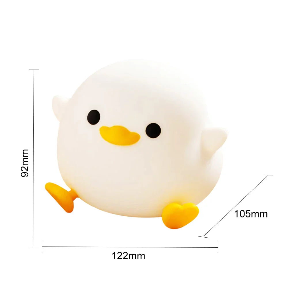 DecorBites™ Duck Silicone Night Light with Timer, Rechargeable USB, Dimming Touch Lamp
