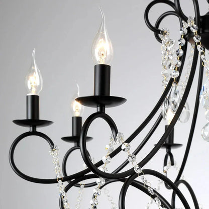 DecorBites™ Iron Crystal Chandelier: Modern Industrial Luxury for Home Lighting