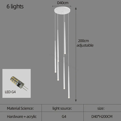 Lámpara de araña cónica DecorBites™ para escaleras, estilo moderno y sencillo, ideal para villas, restaurantes, cocinas, dormitorios y bares.