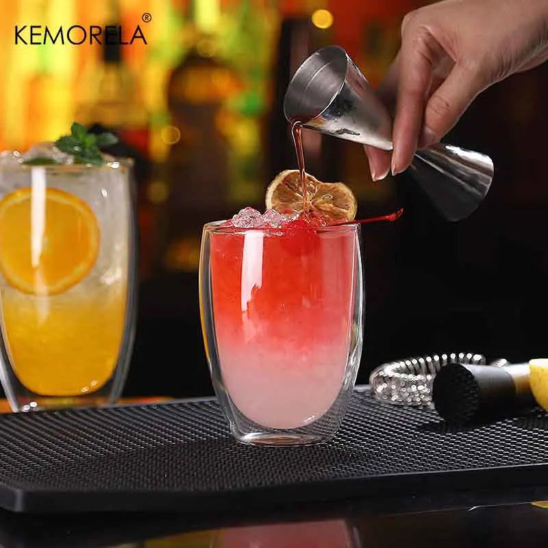 DecorBites™ Heat-Resistant Double Wall Glass Cup | Versatile Drinkware for Home