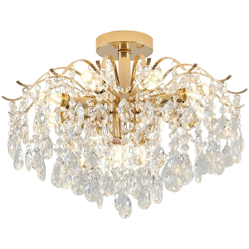 DecorBites™ Crystal Luxe LED Ceiling Chandelier for Elegant Living Room Ambiance