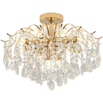 DecorBites™ Crystal Luxe LED Ceiling Chandelier for Elegant Living Room Ambiance