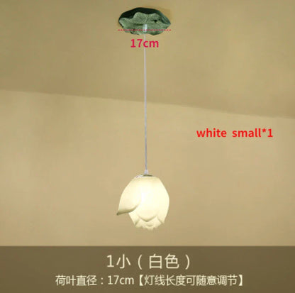 DecorBites™ Lotus Glass Pendant Lamp: Elegant Pink Lotus Lighting for Home Decor