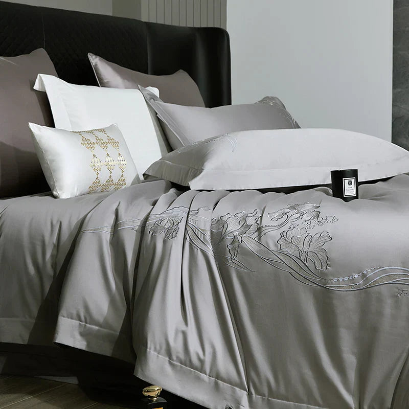 Decobites Luxury Embroidery 1000TC Egyptian Cotton Bedding Set - Full Queen King Size