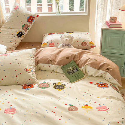 DecorBites™ Cartoon Printed Cotton Duvet Cover for Kids & Teens Beddings