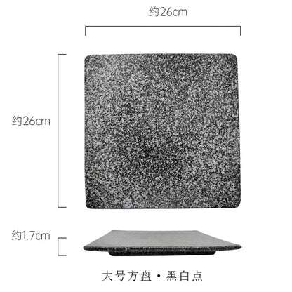 DecorBites™ Glazed Barbecue Wing Plate with Knife - Japanese Style Tray for Roast Wings and Fish