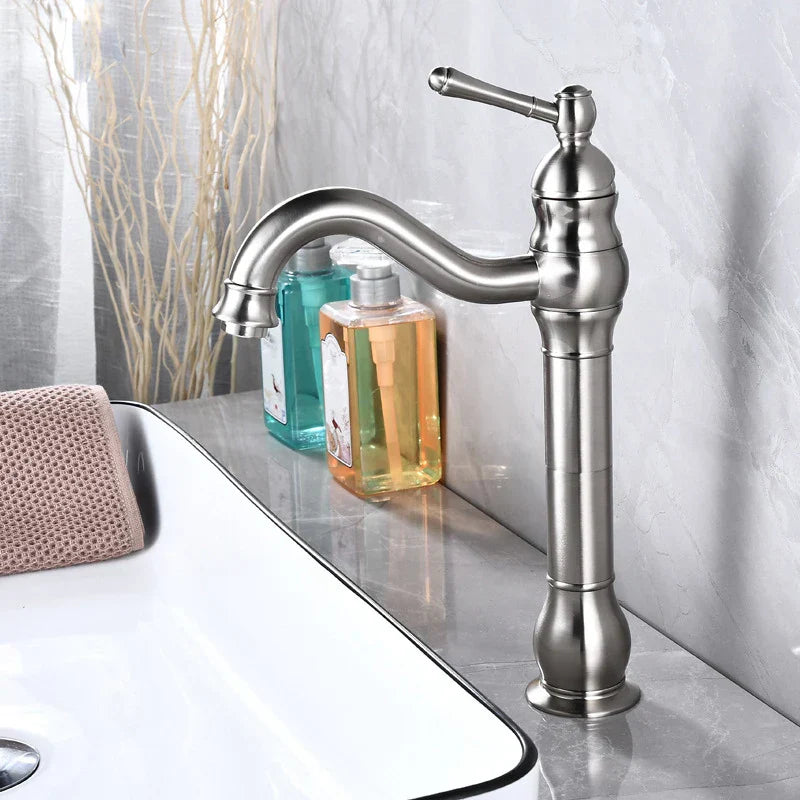 DecorBites™ Antique Brass Basin Faucet Single Hole Vessel Sink Mixer Tap - 4 Colors