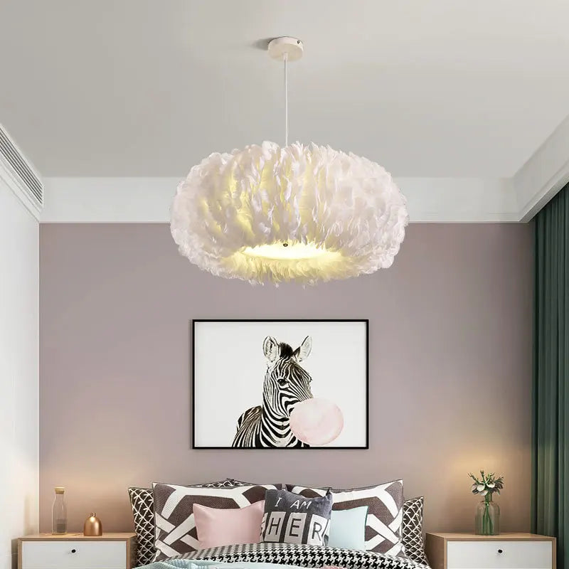 DecorBites™ Feather Decor LED Chandeliers for Living Room, Bedroom, Study & Children's Room