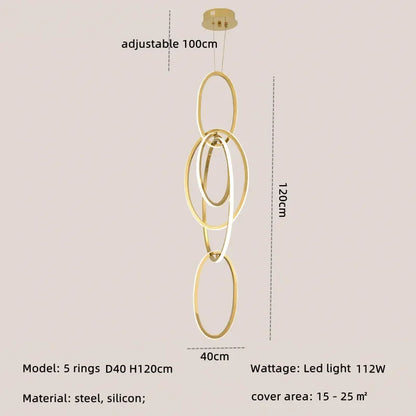 DecorBites™ Gold Steel Pendant Light for Home Decor & Bar, Stylish LED Hanging Lamp