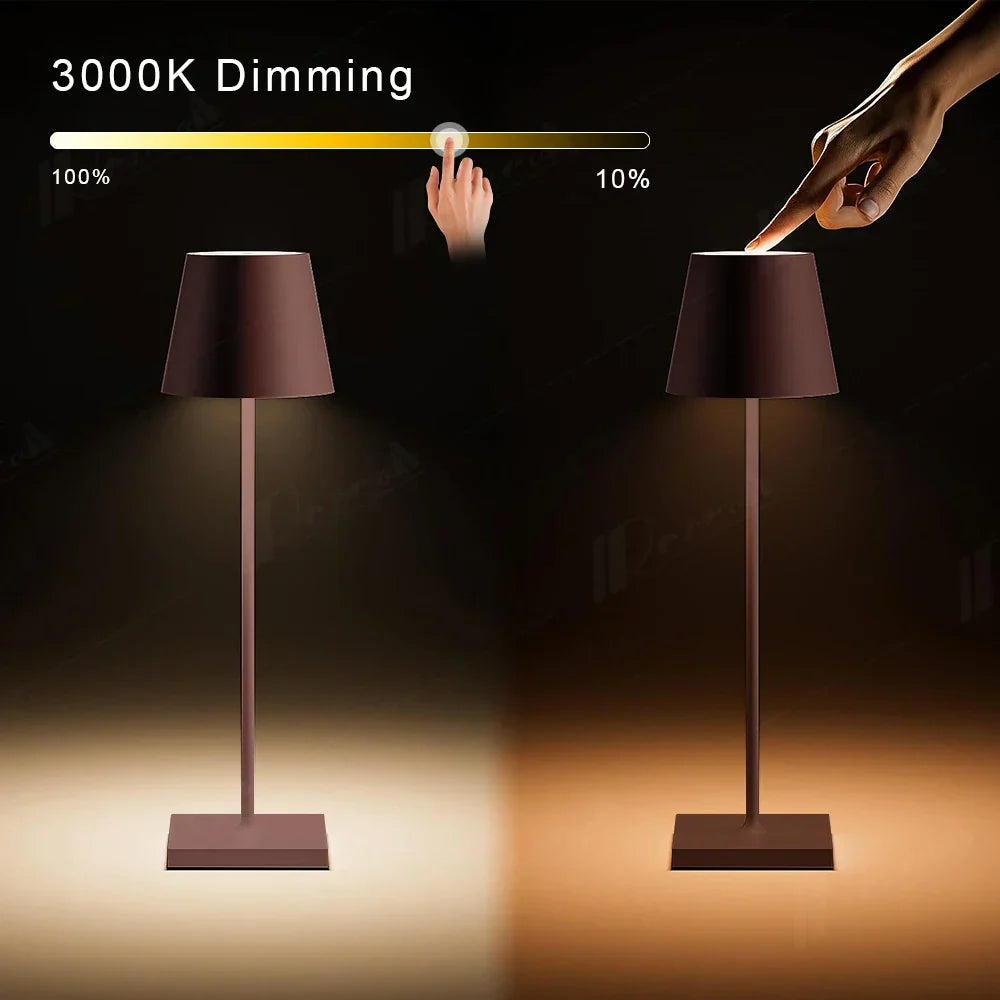 Lámpara de mesa recargable DecorBites™ Crystal LED: elegante lámpara inalámbrica para hoteles, restaurantes y bares.