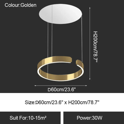 DecorBites™ LED Ring Chandelier: Modern Dining Room Table Lighting & Home Decoration