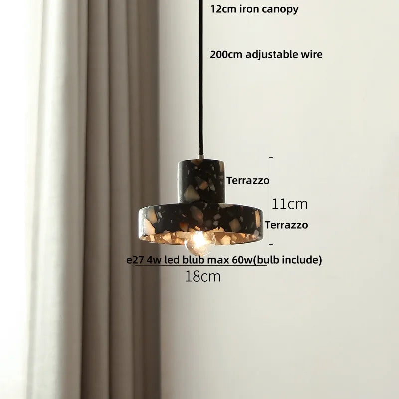 مصباح معلق LED أسود من DecorBites™ Terrazzo لغرفة الطعام والمعيشة والدرج