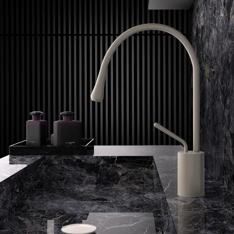 Brushed Gold Bathroom Faucet Brass