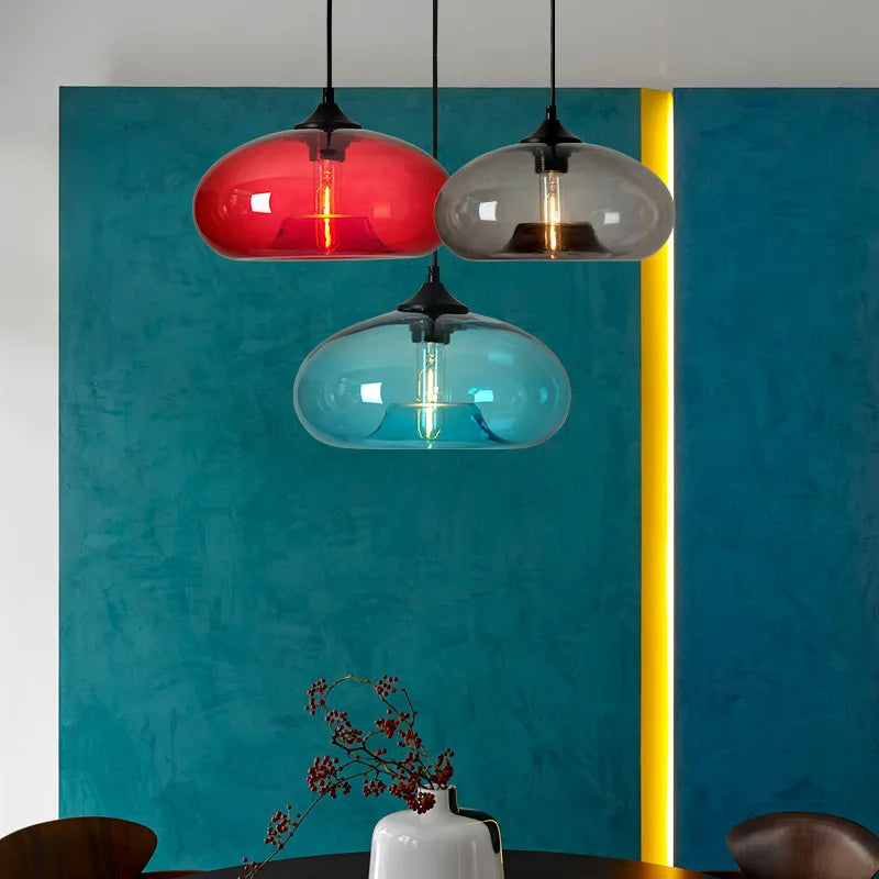 Modern Gray Glass Pendant Light