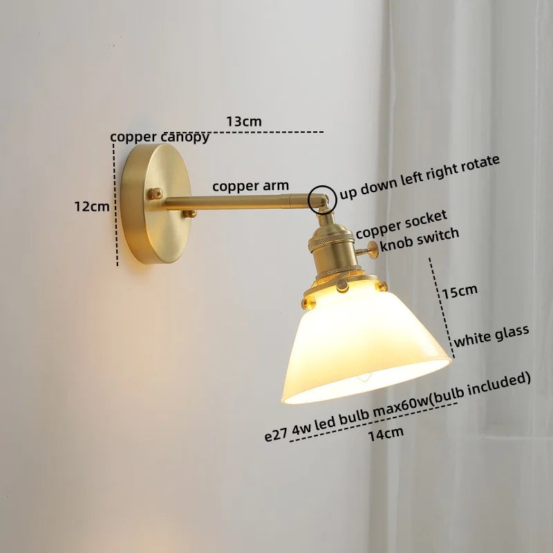 DecorBites™ Ceramic LED Wall Light with Pull Chain Switch for Bedroom Bathroom Living Room