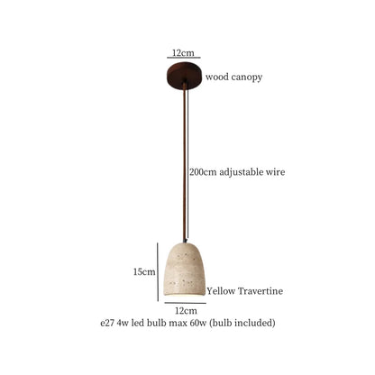 Decorbites™ Japanisches Vintage-LED-Pendant-Licht, Gelber Travertin Wabi-Sabi Hängelampe