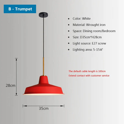 DecorBites™ Iron Industrial Chandeliers, Nordic Pendant Light for Home, Retro Loft Hanging Lamps