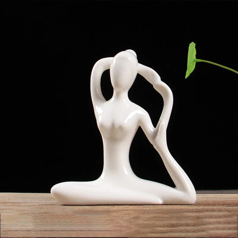 DecorBites™ Abstract Yoga Figure Porcelain Statue Home Decor Sculpture