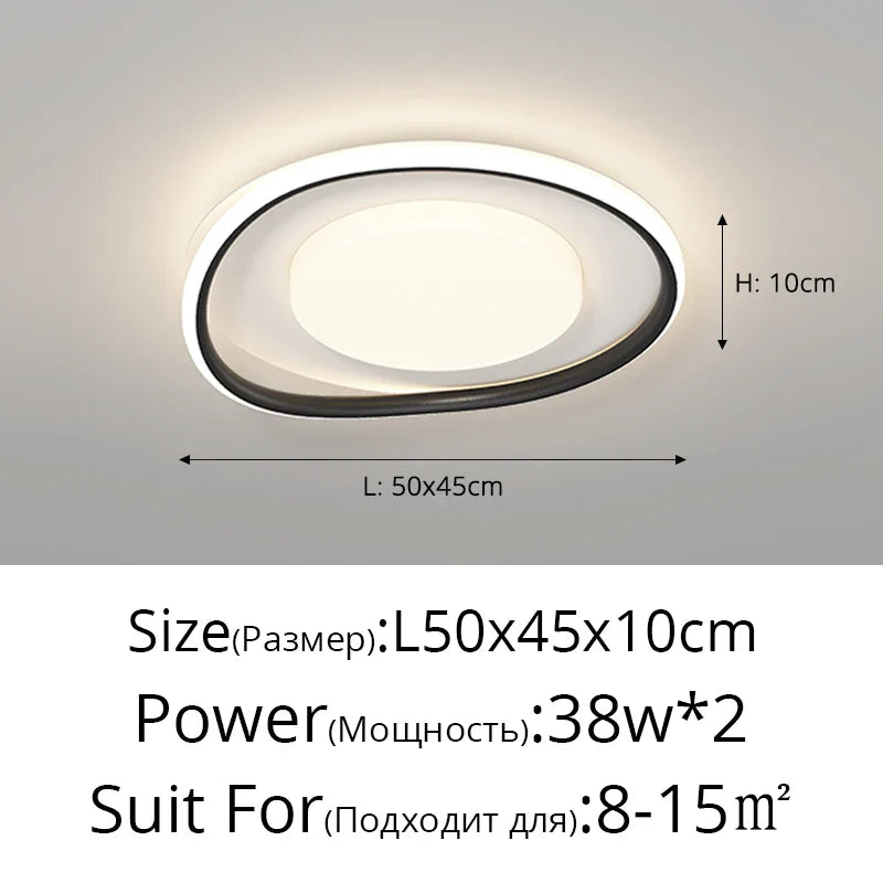 DecorBites™ LED Ceiling Lights White Black Infinite Dimming Home Lighting Fixtures