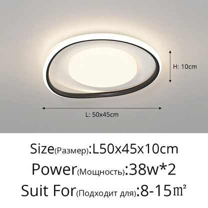 DecorBites™ LED Ceiling Lights White Black Infinite Dimming Home Lighting Fixtures