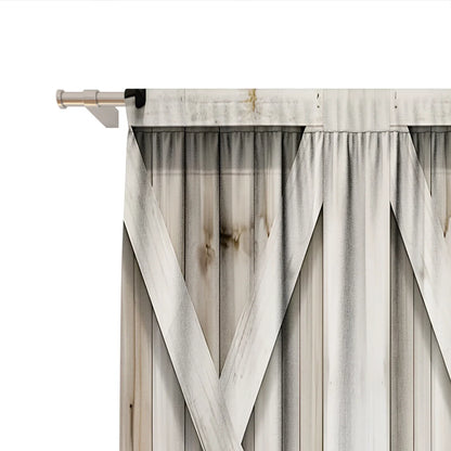 Vintage Wooden Door Bookshelf Curtains by Decobites: Perfect for Home, Kitchen, Coffee Shop & Living Room