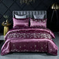 Decobites Satin Jacquard Duvet Cover Set King Queen Size Luxury Bedding