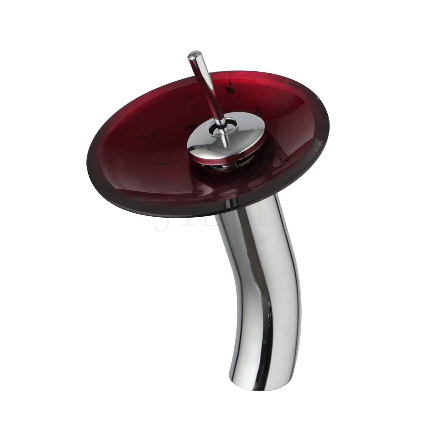 DecorBites™ Glass Rocker Handle Basin Faucet, Waterfall Mixer Taps, Chrome Finish