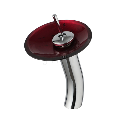 DecorBites™ Glass Rocker Handle Basin Faucet, Waterfall Mixer Taps, Chrome Finish
