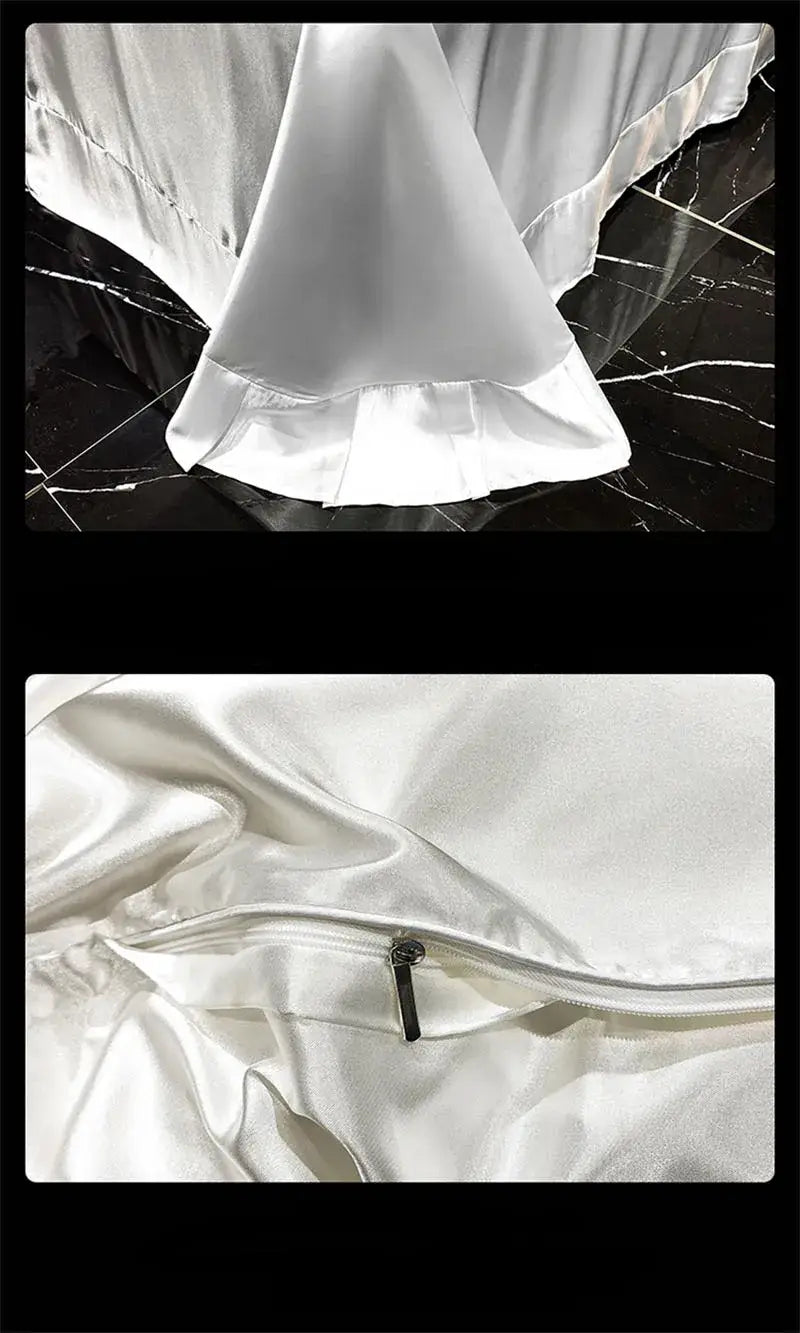 Juego de cama de lujo de seda Mulberry con sábanas