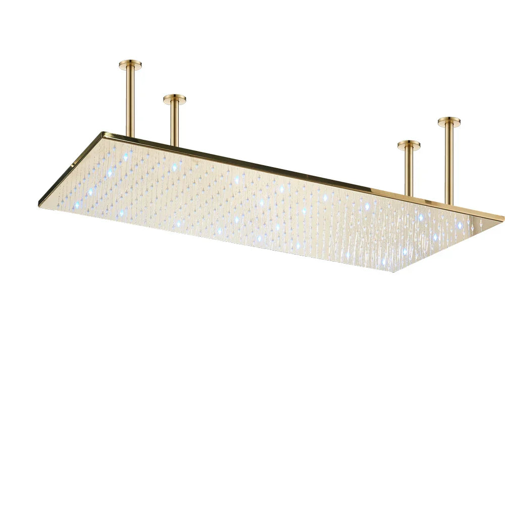 رأس دش DecorBites™‎ بإضاءة LED مقاس 16×32 بوصة - تصميم مربع فاخر متغير الألوان