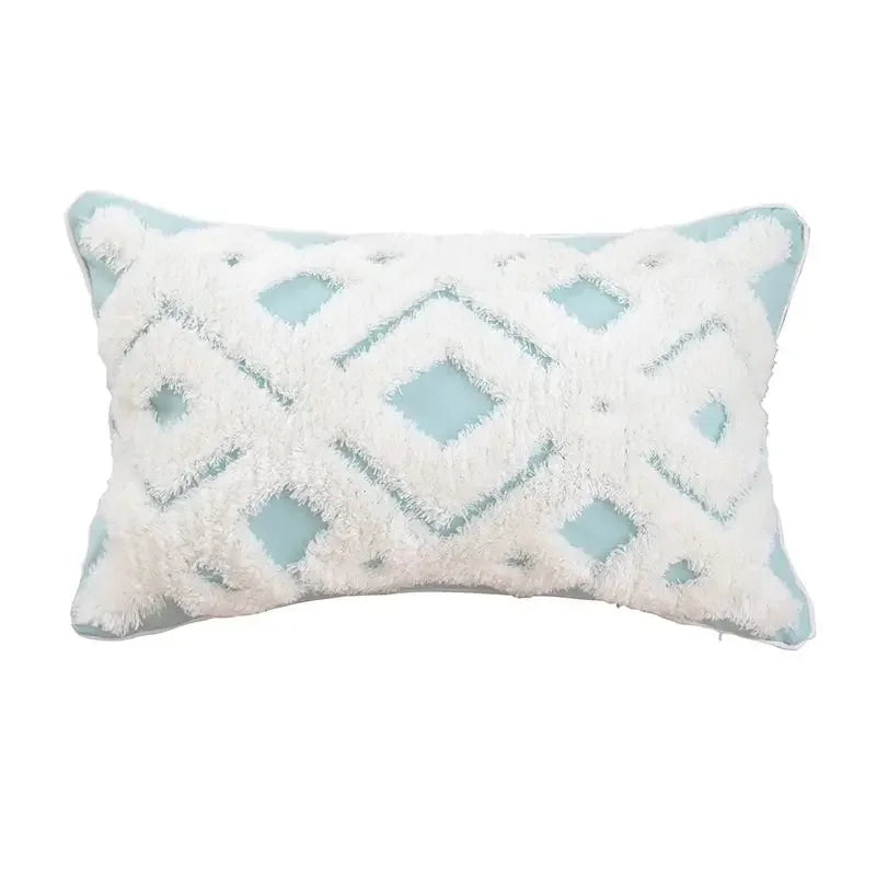 غطاء وسادة DecorBites™‎ بتصميم هندسي مزخرف بشراشيب، غطاء وسادة خريفي من قماش قطني