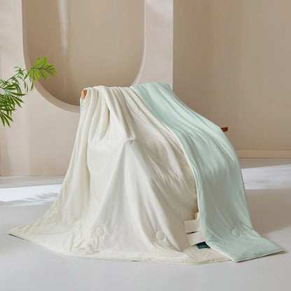 DecorBites™ Ice Cream Silk Quilt for Cool Summer Comfort, Single/Double Air Conditioning Blanket