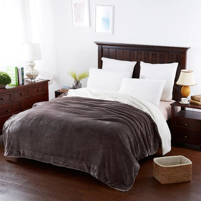 Manta de franela de lana de cordero DecorBites™ para sofá, oficina y cama