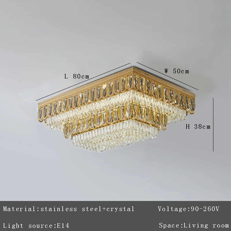 DecorBites™ Crystal Round Ceiling Chandelier for Modern Room Decor, Luxury Lamps - 2025 Lumens